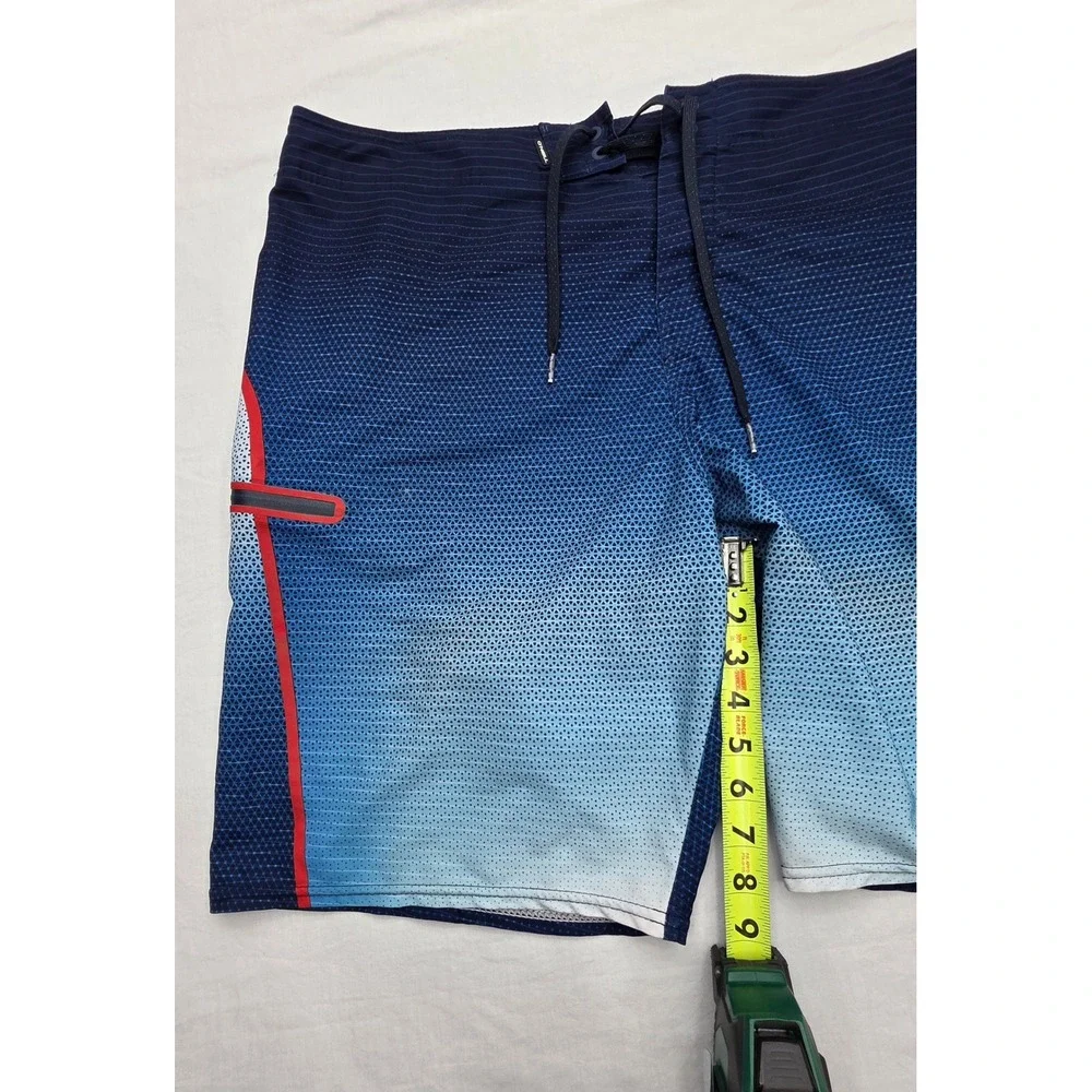 O'Neill Hyperfreak Mens Blue Ombre Geometric Board Shorts Swim Trunks Size 38